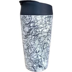 Floz Design koffiebeker to go - drinkbeker to go - 100% veilige materialen - zwart wit design beker