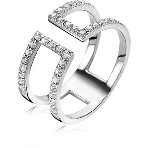 ZINZI zilveren multi-look ring open wit ZIR1478