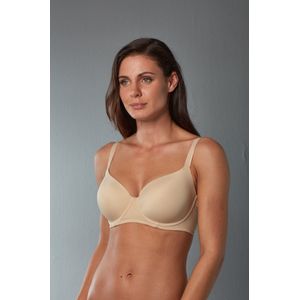 Isabella Dames Lingerie Voorgevormde met beugel plunge comfort BH (11-261) - Maat 75C - BEIGE