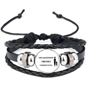 Akyol - oma en kleinzoon vrienden voor het leven armband zwart - Vriend - oma/kleinzoon - oma cadeautjes - cadeau - kado - geschenk - kleinzoon verjaardag - kleinzoon artikelen