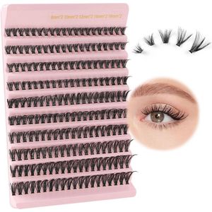 Natuurlijke Wispy Wimperextensies, 40D Clusterwimpers voor Doe-Het-Zelf Wimperextensions, 8-16 mm Lengte