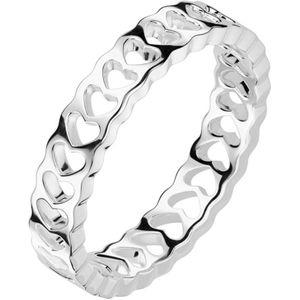 Ringen Dames - Ring Dames - Dames Ring - Zilverkleurig - Zilveren Ring Dames - Ring - Ringen - Sieraden Dames - Met Hartjesmotief - Yuna