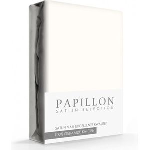 Papillon hoeslaken - katoen satijn - 90 x 220 - Crème