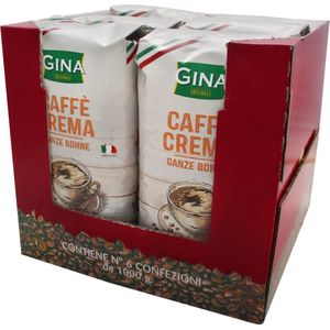 Gina caffè crema koffiebonen 6 x 1kg