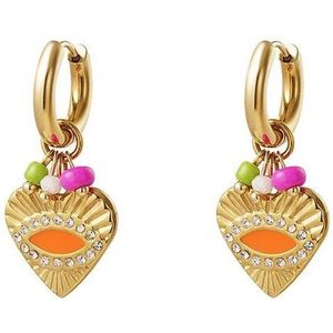Bijoutheek Oorhangers Hart Oog Multi