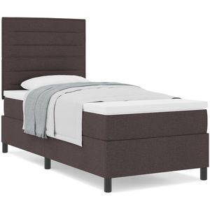 vidaXL - Veringsbed - met - Matras - Donkerbruin - 90x200 - cm - Stof