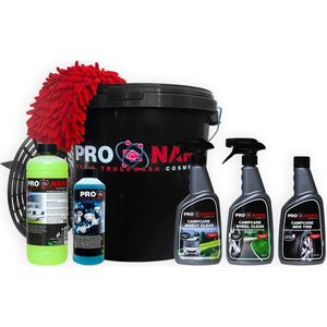 ProNano | Pro Nano CampCare Bucket Deal Plus - Was emmer - Pakket Deal - Shampoo - Wax - Velgenreiniger - Insecten verwijderaar - Banden Zwart | Pro Nano