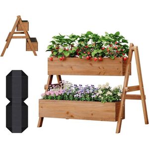 Plantenbakken Verhoogd 2-laags - Plantenbak - Bloembak Voor Buiten - Moestuinbak - Tuin - Moestuin
