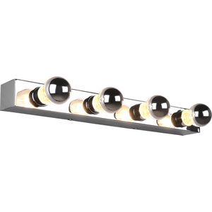 LED Wandlamp - Torna Teatri - E27 Fitting - Spatwaterdicht IP44 - Rechthoek - Mat Chroom - Aluminium