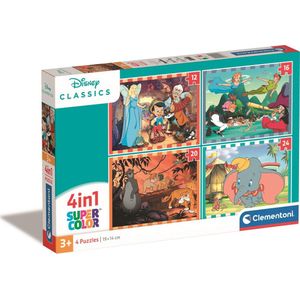 Clementoni - Disney Animals Legpuzzel - Kinderpuzzel - 4 Puzzels van 12 tot 24 Stukjes - 3-6 jaar