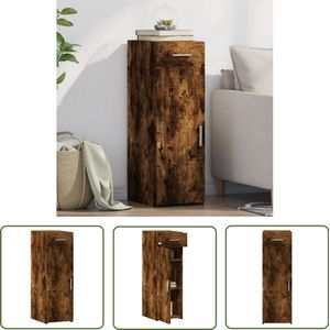 The Living Store Dressoir 30x42,5x93 cm bewerkt hout gerookt eikenkleurig - Dressoir - Opbergkast - Houten Dressoir - Vintage Dressoir - Landelijk Dressoir