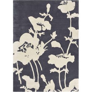 Florence Broadhurst - Floral 300 39604 Vloerkleed - 170x240  - Rechthoek - Laagpolig Tapijt - Klassiek - Zwart_wit