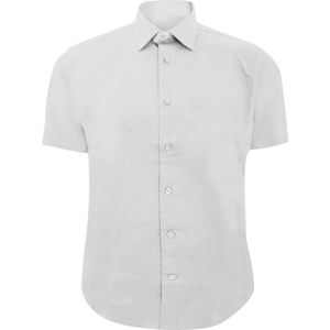 Russell Collectie Heren Korte Mouw Easy Care Gevoelig Overhemd (Wit)