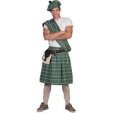 Funny Fashion - Landen Thema Kostuum - Groene Schotse Highlander Tartan - Man - Groen - One Size - Carnavalskleding - Verkleedkleding