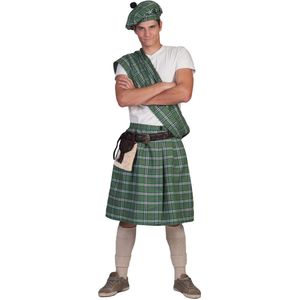 Funny Fashion - Landen Thema Kostuum - Groene Schotse Highlander Tartan - Man - Groen - One Size - Carnavalskleding - Verkleedkleding