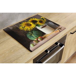 Inductiebeschermer - Sunflowers - 75x52 cm - Inductiebeschermer - Inductie Afdekplaat Kookplaat - Inductie Mat - Anti-Slip - Keuken Decoratie - Keuken Accessoires