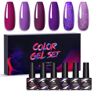 Nagellak set 8.5 ml 6 kleuren nagellak set 6 stuks, DIY nail art, nagellak set, voor beginners en professionele nagelstylisten
