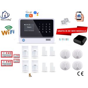 Home-Locking draadloos smart alarmsysteem wifi,gprs,sms en kan werken met spraakgestuurde apps. AC05-2