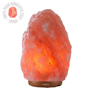 Orakl® - Dimbare Himalaya Zoutlamp Aura – 2-4 KG – Met Dimmer - 100% Himalayazout - Zoutlamp Himalayazout – Zoutlamp Nachtlampje – Zoutlampen - Zoutsteen – Incl. Houten Standaard