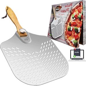 Pizzaschep korte pizzaschep van aluminium met afneembare handgreep geschikt voor pizza brood en focaccia. pizza peel
