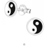 Zilveren oorbellen | Oorstekers | Zilveren oorstekers, yin en yang