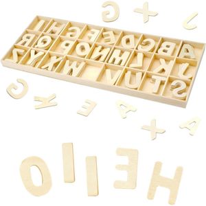 130 stuks houten letters om te knutselen - 3 cm - decoratieve letters - houten scrabble letters .