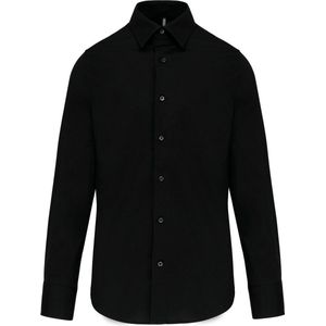 Overhemd Heren XS Kariban Lange mouw Black 100% Katoen