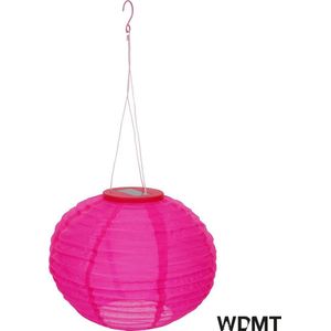 WDMT™ Solar lampion | 28 x 28 x 58 cm | Sfeervolle tuin verlichting inclusief ophang koord | Roze