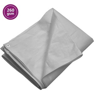 vidaXL - Dekzeil - 260 - g/m² - 6x12 - m - HDPE - grijs