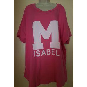Dames T shirt M Isabel fuchsia roze One size 42/46