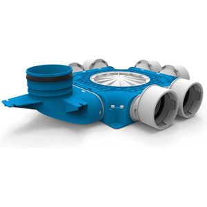 Vent-Axia Uniflexplus samengestelde verdeler 6x Ã˜90mm met verticale tuit Ã˜125mm