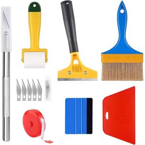 12-delige behang gladstrijk gereedschapsset - Professionele behang gereedschapsset voor gladstrijken - Geschikt voor raamfolie, behang en glasvezelfolie