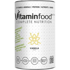 VITAMINFOOD | Complete Maaltijdvervangende Voeding | Smaak (VANILLE) | 27 Vitaminen&Mineralen | Suikervrije, Vegan Maaltijdvervangers |100g ErwtenProteïnen|pot =450