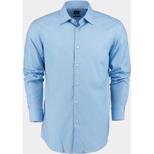 BOSS Joe regular fit overhemd - structuur - blauw - Strijkvriendelijk - Boordmaat: 42