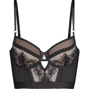 Hunkemöller Dames Lingerie Voorgevormde longline beugel bh Malika - Zwart - maat E85