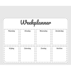 Whiteboard Weekplanner sticker A4 formaat - Whiteboard folie - Familieplanner - Weekplanner kind - PLAKKERS