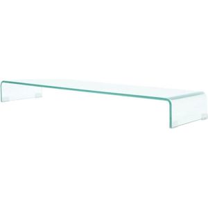 vidaXL - TV-meubel/monitorverhoger - transparant - 110x30x13 - cm - glas