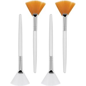 Trankielo - Gezichtsborstels met waaierborstels en zuurapplicator - Set van 4 stuks