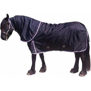 LuBa Paardendekens - Winterdeken / Regendeken 150gram 1680D COMBO afn - hals - FRIES PAARD - Extreme Turnout outdoor - Zwart - 205 cm