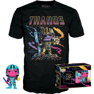 Funko The Avengers Verzamelfiguur & Tshirt Set -L- Marvel POP! & Tee Box Thanos Blacklight Zwart