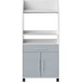 Bijzetkastje Jeanine voor microgolfoven - wit/celadon grijs