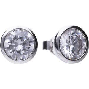 Diamonfire - Zilveren oorknoppen 2.00 ct - 8 mm - Steenmaat 8 mm - Kastzetting