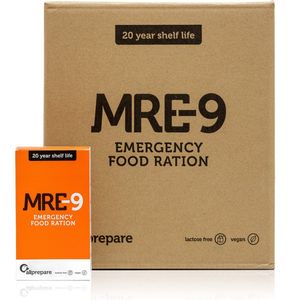 MRE-9 Noodrantsoen - 24 dagen - 20 Jaar Houdbaar - Extra Vitaminen - Lactose vrij - Noodvoedsel