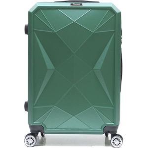 Travelsuitcase - Handbagage koffer Diamond - Reiskoffer met cijferslot op wielen - ABS - Groen - Maat M ca 55x37x23 cm