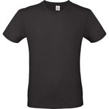 Zwart basic t-shirt met ronde hals voor heren - katoen - 145 grams - zwarte shirts / kleding M (50)