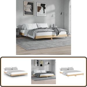 vidaXL Bedframe - Sonoma Eiken - 200x200 cm Slaapcomfort - Houten Bed Frame - Tweepersoons Bed - Bed Frame 200x200 - Sonoma Eiken