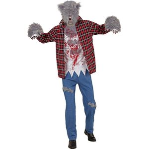 Widmann - Weerwolf Kostuum - Weerwolf William - Man - Rood, Grijs - Large - Halloween - Verkleedkleding
