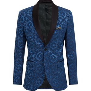 WE Fashion Heren slim fit blazer met dessin