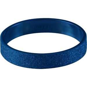 Quiges Stapelring Dames - Vulring Glitter - RVS Blauw - Maat 19 - Hoogte 4mm