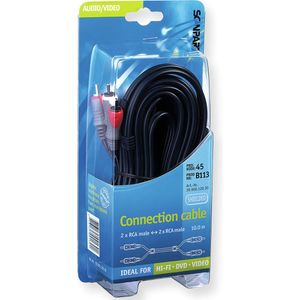 Scanpart RCA kabel 10 meter - 2x tulp naar 2x tulp - Audio kabel - Tulpkabel - 2x RCA